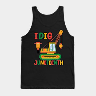 I Dig Juneteenth Fists Tractor Funny Toddler Boys Tank Top